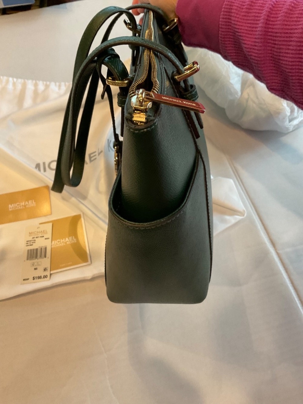 Michael Kors Jetset Moss Green Saffiano leather tote - Picture 8 of 8